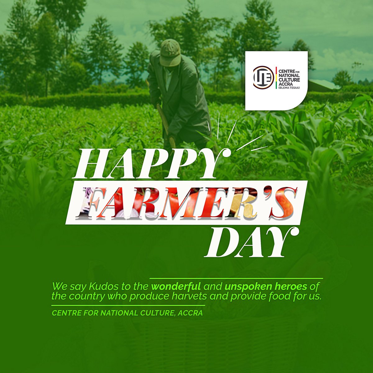 AccraCnc's tweet photo. Celebrating our hardworking and productive farmers. 🇬🇭👩‍🌾 Ayekoo! #HappyFarmersDay #farmersday #CNCAccra https://t.co/OtelnHLVqD
