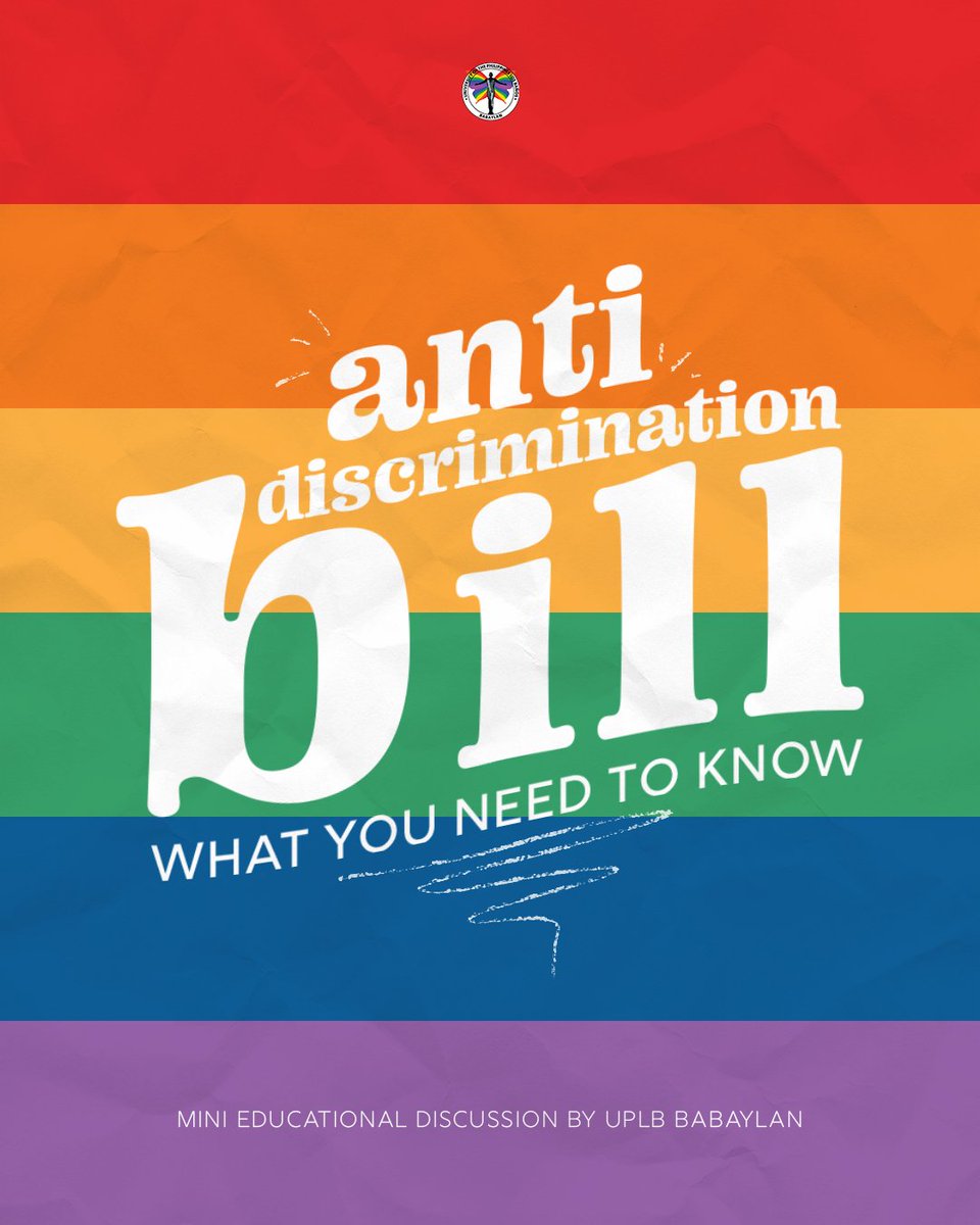 uplbbabaylan's tweet photo. To raise awareness about the current state of the LGBTQ+ in the Philippines, here is everything one needs to know about the Anti-Discrimination Bill or the SOGIE Equality Bill. 

[THREAD]

#PassADBNow 
#SOGIEEqualityNow 
#AchibDisBill https://t.co/2NriTCpcz2