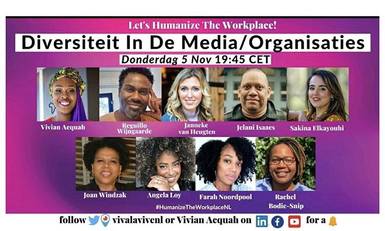 OmroepX's tweet photo. Bedankt aan het panel van deskundigen olv @VivalaViveNL @amplifydei met oa @dabounceworld #reguilliowijngaarde @MacBlogster @Sakina_Kay @JannekeVIDM @SkippyFlo @RachelSnip #joanwindzak #educulture #jelaniisaacs #humanizetheworkplace #samen  #diversiteit #inclusiviteit #altijd https://t.co/pcQrbjRSjI