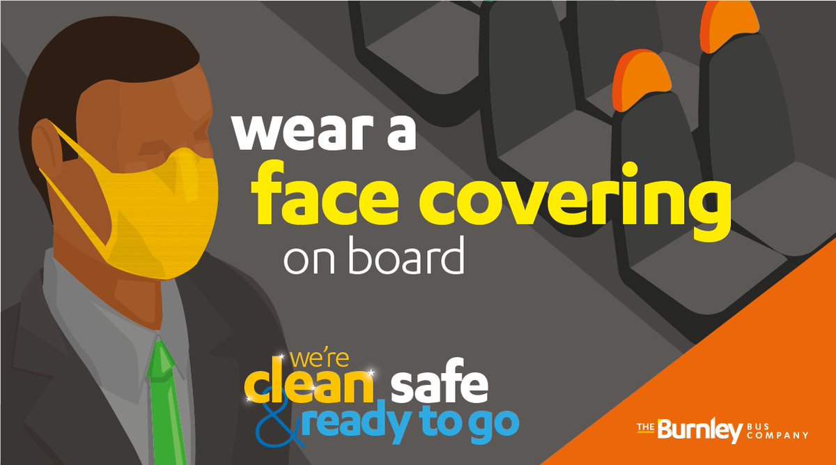 burnleybuses's tweet image. ℹ️ Please wear a face covering when travelling on our buses and when waiting at bus stations

👄👃 Let's keep everyone safe, including you, by ensuring that both your nose and mouth are covered during the journey.

#CleanSafeReadytoGo