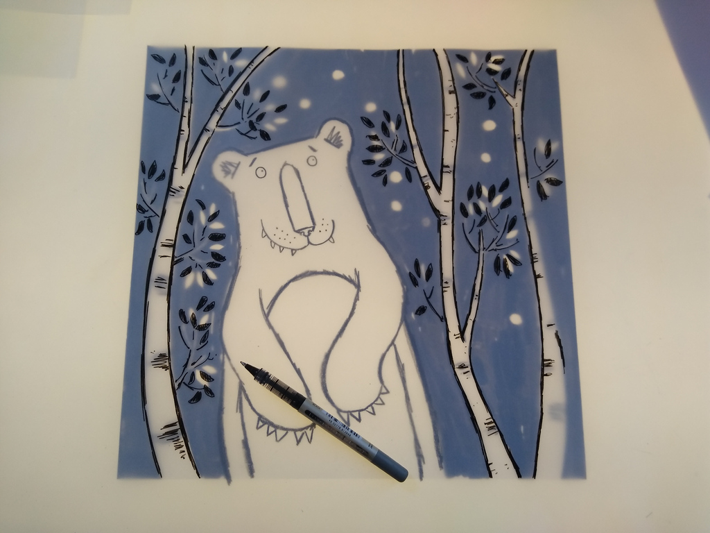 This is my 'The bear and the bee's' hand printed screen print which I printed this year at the West Yorkshire Print Workshop. ⁠
⁠
Who would like one?⁠
⁠
#bearart #screenprint ⁠#handprinted