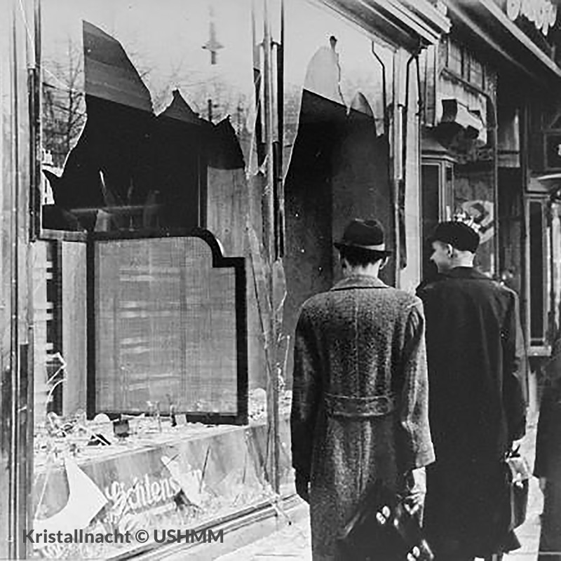 HMD_UK's tweet photo. #OnThisDay in 1938, the Nazis initiated a campaign of hatred in all Nazi territories. The night became known as #Kristallnacht.

An estimated 91 Jews were killed, 30,000 arrested and 267 synagogues destroyed. Many shops and other Jewish businesses were destroyed and looted.