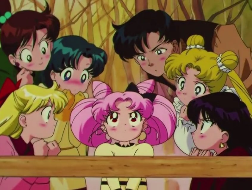 they are all polyamorous and dating (chibiusa is just everyone’s child)  #sailormoon