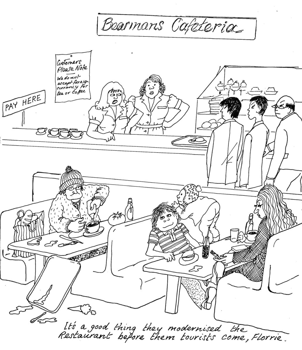 Bearmans – which hadn't exactly 'moved with the times' in the 30 years since WW2 – also comes in for some ribbing...