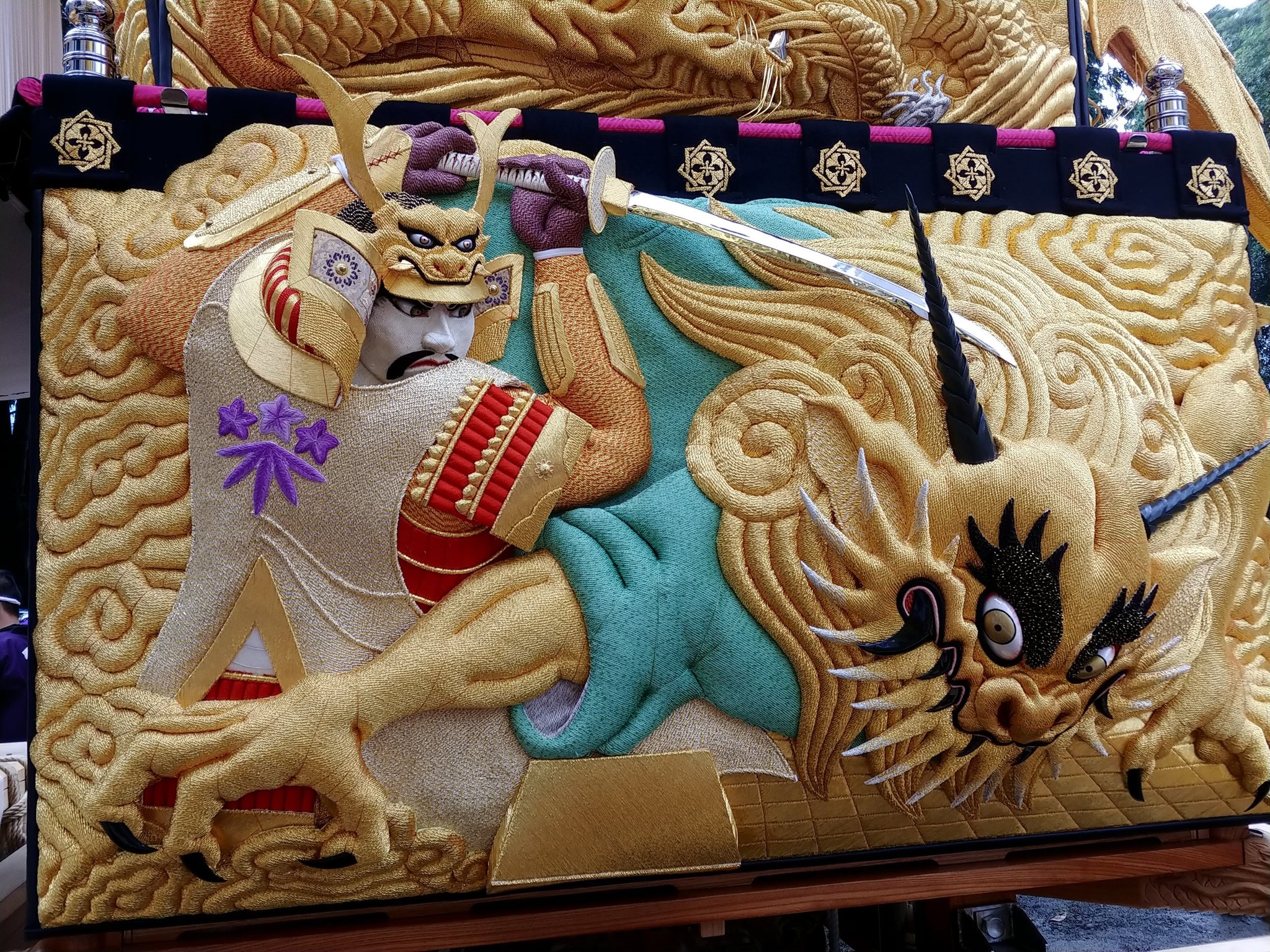 太鼓台飾り幕龍頭