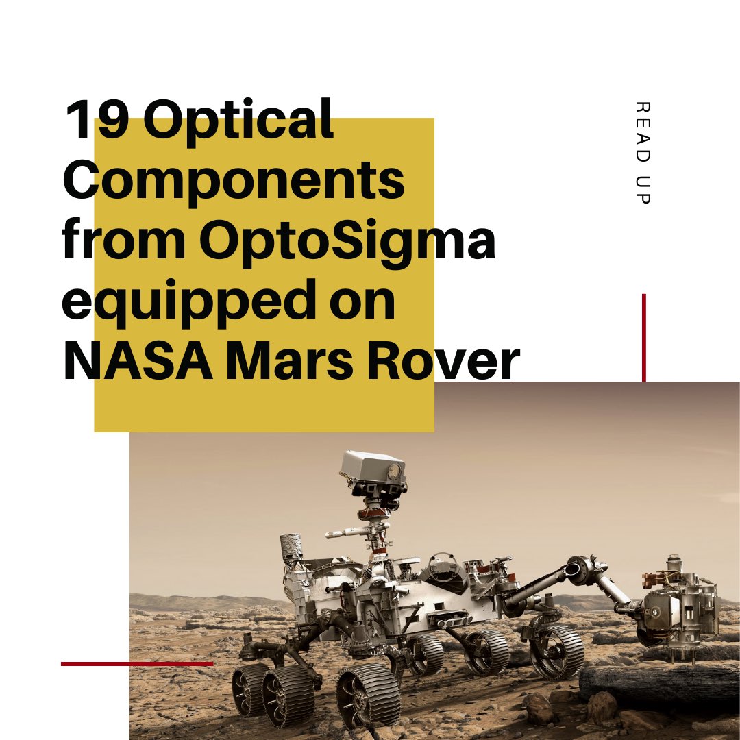 OptosigmaSEA's tweet photo. With 19 of its optical components equipped on the rover that was launched by NASA, OptoSigma proves it produces only high quality and high stability products.

Read up more on OptoSigma’s contributions in the NASA Mars exploration mission 2020 here https://t.co/M0ofHXl71j.
#NASA https://t.co/tD56AMoj6a