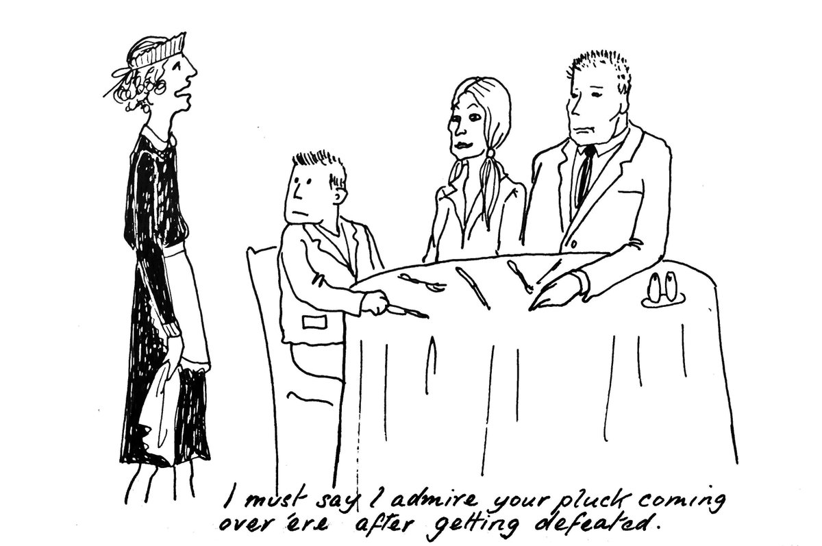 "Fawlty Towers" hadn't long aired when my Mum did these cartoons and I think it may have had some subconscious influence on the content...