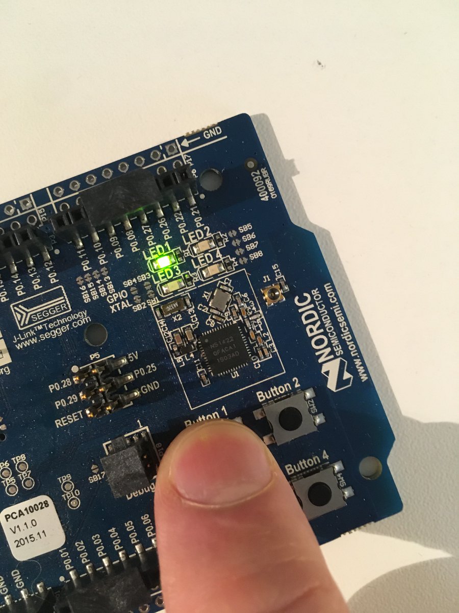 lulf's tweet photo. Learning new things by cleaning some dust of some old #nrf51 kit and combining two things I like: #embedded and #rust. The ecosystem have gotten a lot better than last time i tried. https://t.co/3wZ9CA0oGN