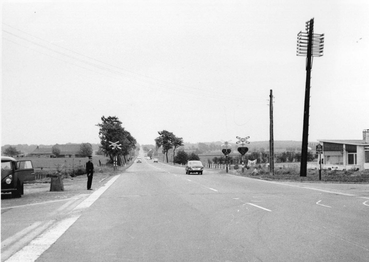  #WFA40: John Giles' photograph of Hell Fire Corner, Ypres, looking down the Menin Road towards Hooge in the early 1970s.
