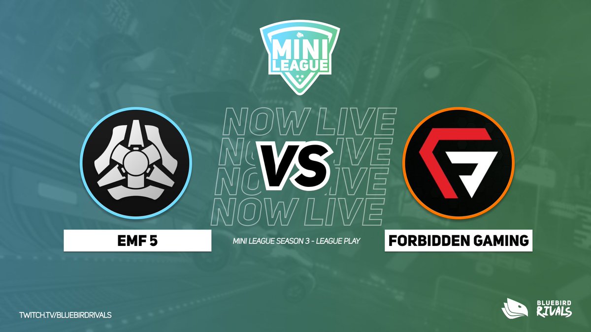 BlueBirdRivals's tweet photo. Final game of the night is LIVE NOW!
Tune in as this is going to a close series!
#EMF5 vs @ForbiddenGGs
📺 https://t.co/QIlbtrorSy https://t.co/r5Z3k0SFhO