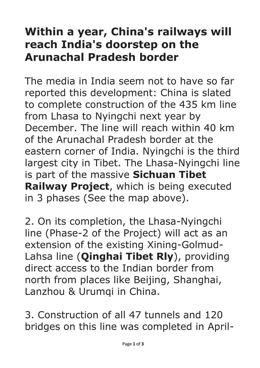 trains_are_best's tweet photo. Within a year, China's railways will reach India's doorstep on the Arunachal Pradesh border
.. 1/5 https://t.co/cyEfMLrfL1