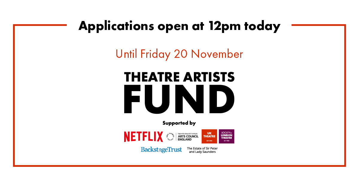 london_theatre's tweet photo. As we head into the second lockdown, we are pleased to announce that our third round of applications for #TheatreArtistsFund will open at midday today. Read this thread for our FAQs. 

Apply 👉 https://t.co/MXYVZPjlqh https://t.co/GlSdHtBzGD