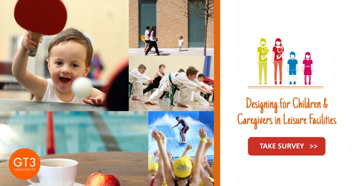 _GT3Architects's tweet photo. UK followers! If you've ever taken a child to a leisure centre - or have been as part of a group of adults &amp; children – we would very much appreciate your feedback to our survey: 

“Designing leisure facilities for caregivers of babies &amp; small children” https://t.co/lVOY3WkcbK https://t.co/sQgPOq40jO