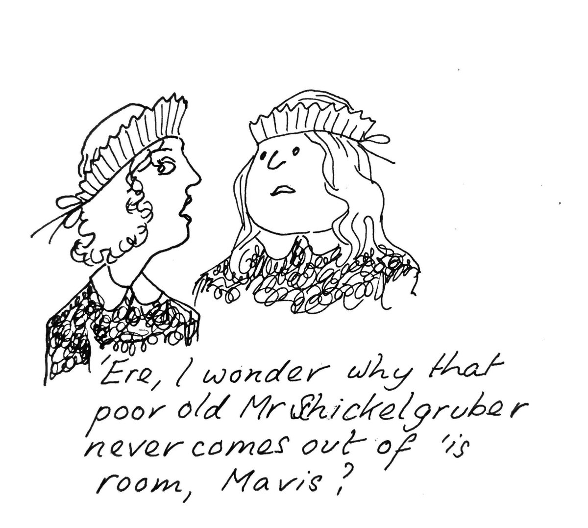 Mum also managed to mine some humour out of the then-popular 'Hitler is still alive' conspiracy...