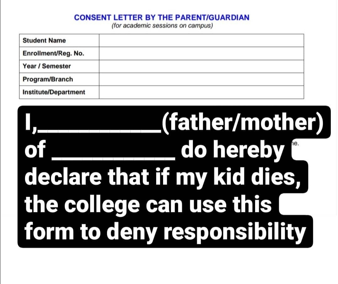 fadilxmeraj's tweet photo. Honest "Consent" Letter 
#manipalForOnlineExams  #manipal https://t.co/mfq7BFCTYx