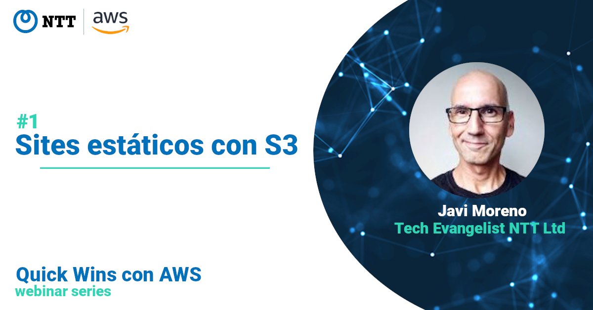 GlobalNTT_ES's tweet image. ¡Despliega tu web estática en Amazon S3! Nuestro tech evangelist @ciberado te muestra cómo hacerlo bit.ly/3mOyBQm #NTTonAWS #AWSManagedServices