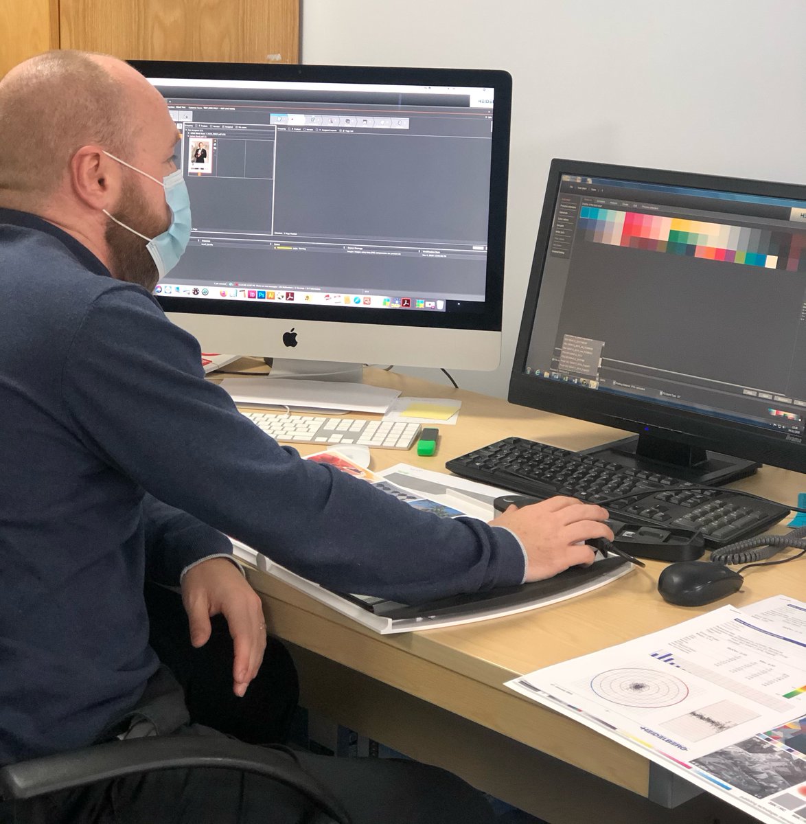 We have made sure that our workplace is COVID-safe with strict policies &amp; social distancing measures in place. Ensuring our team remains protected whilst continuing to meet your print &amp; finishing needs safely. #BetterAtBahson #Printing #Brochures #Leaflets #Heidelberg #Litho