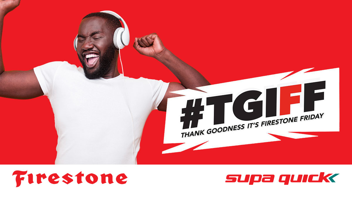 SupaQuickTyres's tweet photo. 1. Comment your FAVE FRIDAY tune and why you love it.
2. Tag @FirestoneSAย in the comment.
3. Follow @FirestoneSouthAfrica on Instagram and stand a chance to win a #TGIFF headset. T&Cs Apply
Get down to your nearest Supa Quick for our last #FirestoneFriday today! https://t.co/vtGXrdIq80