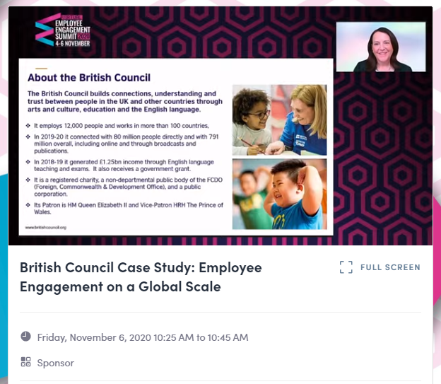 EngageEmployee's tweet photo. Taking to the virtual stage next we have Catherine Ward, Global People Director at @BritishCouncil🎤 Catherine will be sharing her research and case study on Employee Engagement on a Global Scale. #EngageVirtualSummits https://t.co/z3xSt5Km1V