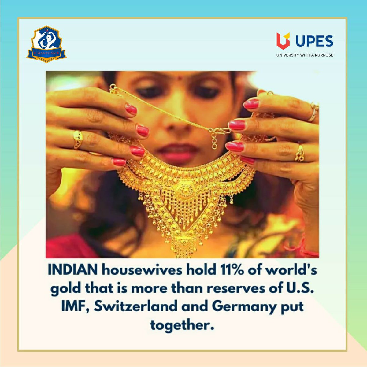 ManthanUpes's tweet photo. India was called " *sone ki* *Chidiya* " for a reason �� 

#marketingfacts #india #Indian #marketing #gold https://t.co/U94Y11CDWp