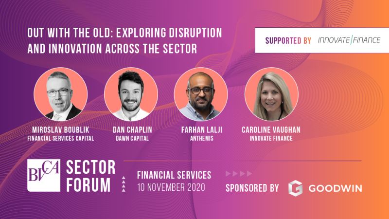 Join <a href="/dc_chaplin/">Dan Chaplin</a> at the @BVCA's sector forum this coming Tuesday 10th, where he'll discuss disruption and innovation across the financial services sector alongside a great panel including <a href="/InnFin/">Innovate Finance</a> <a href="/anthemis/">Anthemis</a> <a href="/FSCapital_/">Financial Services Capital</a>.

See the full agenda here: pic.x.com/X2wxjglliT