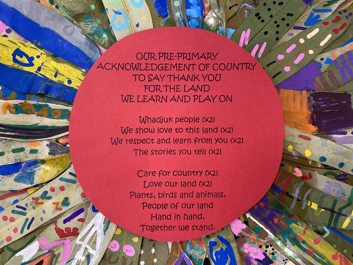 MrsJoBorg's tweet photo. The Pre-primary Acknowledgement of Country looks and sounds amazing! #hccellenbrook https://t.co/bYc3RQNaxA