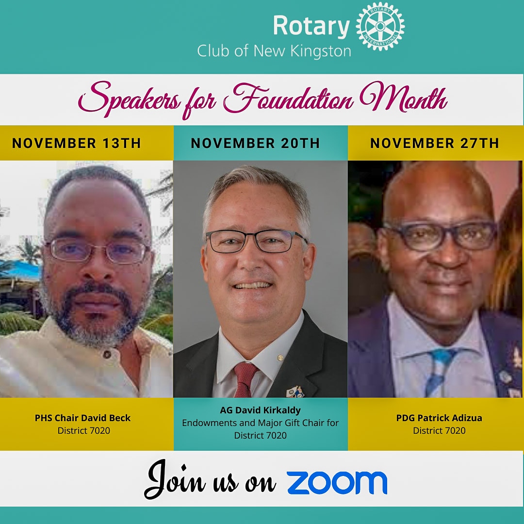 newkgnrotary's tweet photo. November is Foundation Month and we have  three speakers line-up for our Breakfast Meetings on Friday, November 13-27 at 7:45am via ZOOM. 

Looking forward to seeing you!

#rotaryclubofnewkingston #RCNK #rotaryclub #rotary #rotaryinternational #rotaract  #rotarypower https://t.co/zAxrgaZZN8