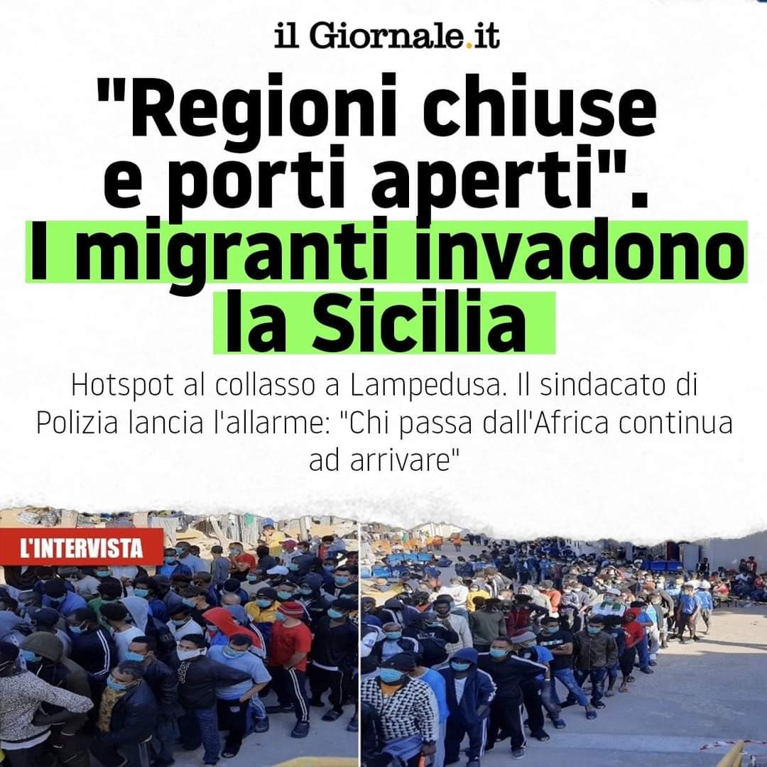 GiorgiaMeloni's tweet photo. Continuano i controsensi di un governo che blinda le regioni e poi spalanca le porte all'immigrazione clandestina. Ma la Sicilia è zona arancione solo per gli italiani? https://t.co/bnipoiWjDt