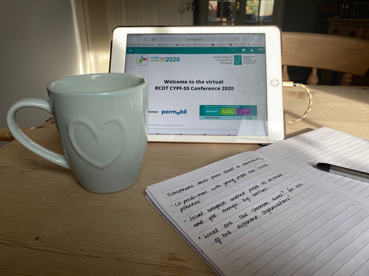 Ella_MacDonald's tweet photo. Conference essentials, ready for an exciting day #CYPF20 #RCOT #OTweek2020 https://t.co/FPktR32vAL