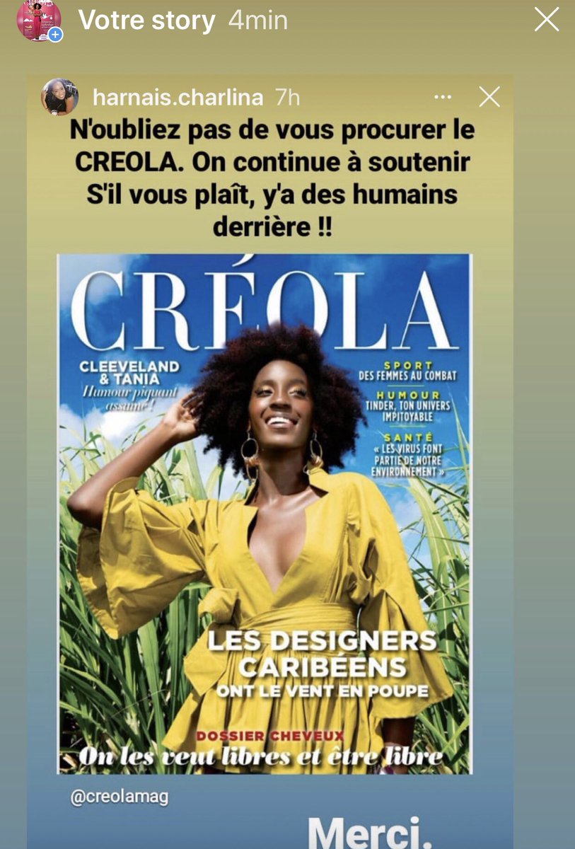 Merci à tous nos lecteurs qui partagent à fond sur les réseaux sociaux leur Creola !