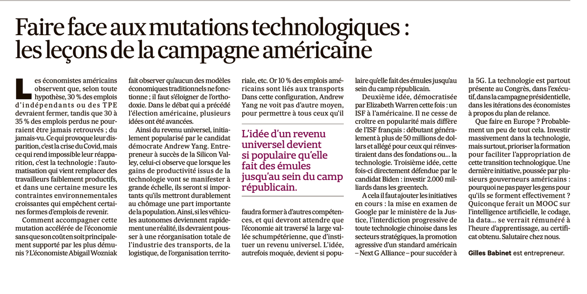 babgi's tweet photo. De quoi l'élection aux USA est elle l'enjeu en matière de technologie?  Idées et initiatives. Les Echos. https://t.co/nDiTQ8kfy8