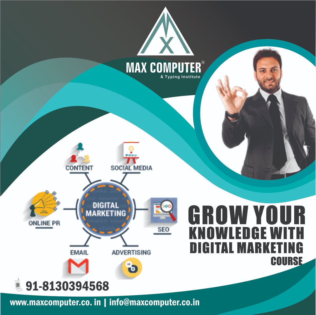 maxcomputer8's tweet photo. Fast track your career by learning SEO , SEM, PPC, SMM, Affiliate Marketing. 
@maxcomputer8 
#digitalmarketing #marketing  #onlinemarketing #INTERNET #LiveProject #wordpress #webdesign #seo #SMM #PPC #business #digitalmarketingtraining #expertdigitalmarketer #maxcomputer https://t.co/fzrcvbPh5j