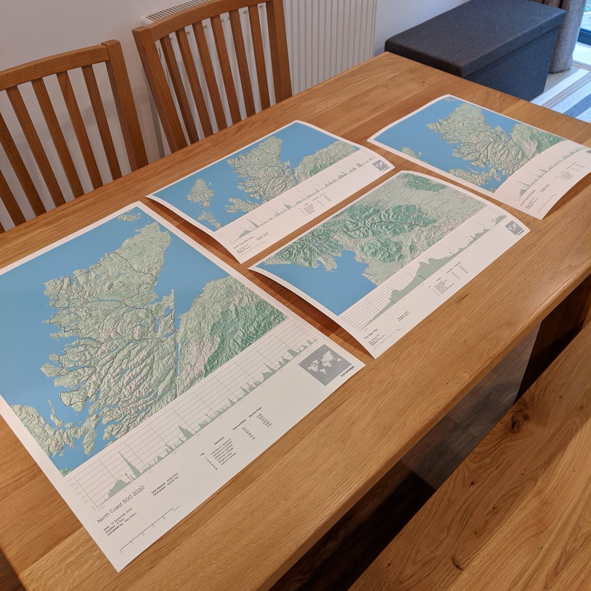 A few of our recent maps of the North Coast 500 and Dales Way just before framing. The hilly terrain of both regions is fittingly captured in the relief shading of our maps.

#dalesway #cycletouring   #cyclingart #hikingart #hikinguk #hikingadventures #rambling #gis #reliefmap