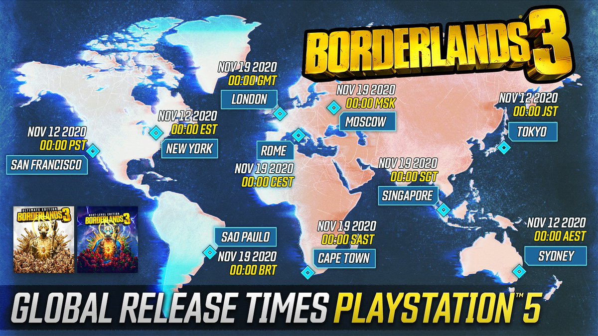 2K_UK's tweet photo. Get ready for some next-level mayhem! Here’s when #Borderlands3 releases on #XboxSeriesX | S and #PS5.

PLUS, we’re releasing Designer’s Cut November 9 at 1pm GMT so you can get in on the action even sooner! 🙌 https://t.co/CmUApoQDda
