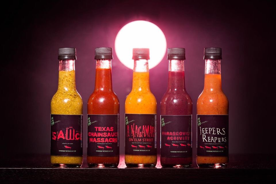deadofnightff's tweet photo. We’re over the moon to announce that next years Dead of Night Film Festival has gained a new sponsor, so say hello to DEAN OF THE DEAD’S HOT HORROR SAUCES.

Website: https://t.co/Ji8GHFjEQG
Facebook: @deanofthedead666
Youtube: Dean of the Dead TV https://t.co/ur7KxQo9Os