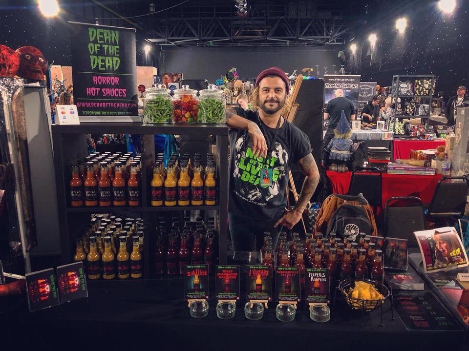 deadofnightff's tweet photo. We’re over the moon to announce that next years Dead of Night Film Festival has gained a new sponsor, so say hello to DEAN OF THE DEAD’S HOT HORROR SAUCES.

Website: https://t.co/Ji8GHFjEQG
Facebook: @deanofthedead666
Youtube: Dean of the Dead TV https://t.co/ur7KxQo9Os