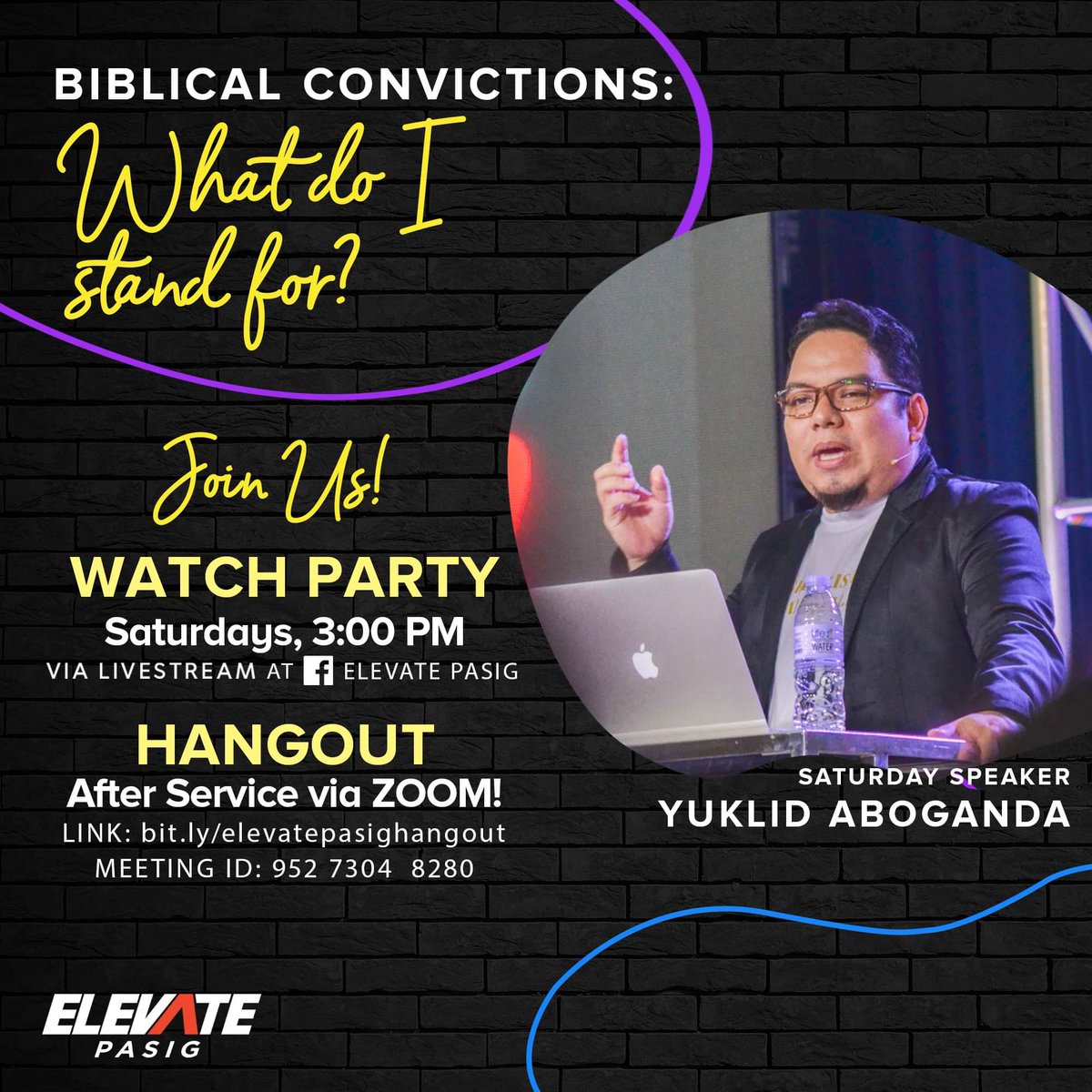 ElevatePasig's tweet photo. After the service, magsama-sama tayo Zoom Hangouts to process the message and meet new friends! 🤗

'Wag mong kalimutang i-tag ang mga kaklase at kaibigan mo, ha! :)) See you online! 😁

#ElevatePasig #ElevateOnline #InfluenceThatLasts https://t.co/VrYDthQ6my