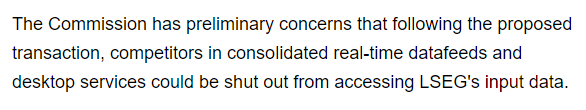 And here we are in 2020; the EU has concerns about customers being shut out of real-time datafeeds.