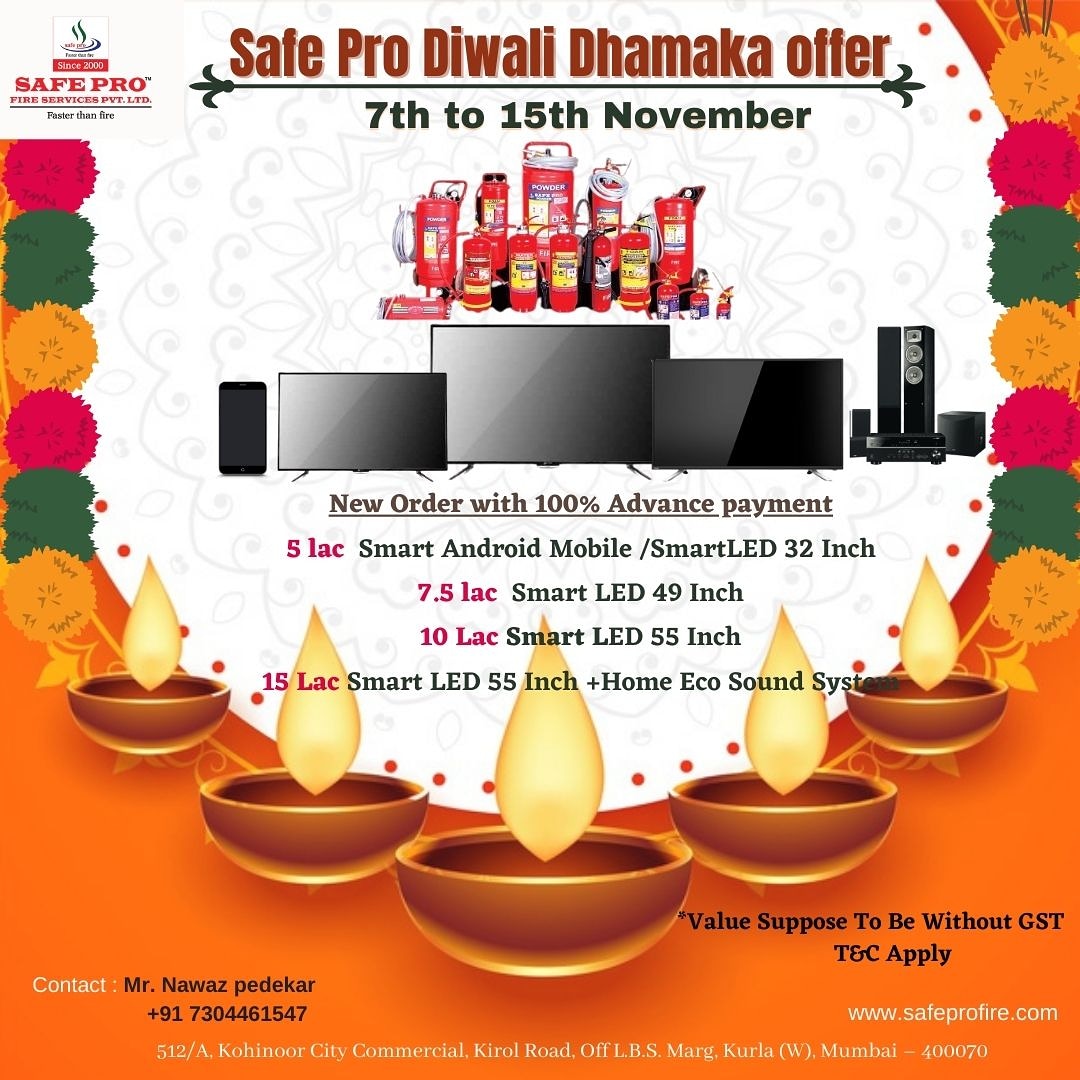 safeprofireOff's tweet photo. *SAFE PRO DIWALI DHAMAKA OFFER*
*DATE : 7th to 15th November*
#diwali #diwali2020 #diwalidhamaka #diwalidhamakaoffer #diwalisale #diwaliforeveryone #diwalifordelear #delearship #delars #safeproducts #safe_pro_fire #safety #safetyfirst #firelife #firealarmsystem #firestation https://t.co/uNVPVY8HZw