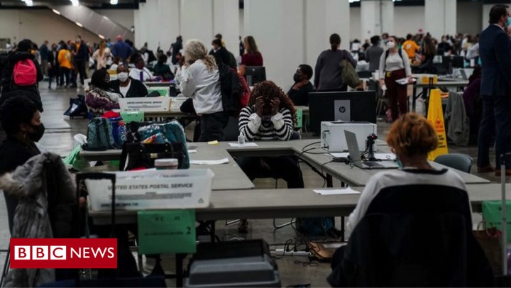 Reality: It was a simple data entry error that was later correctedDecision Desk, the website which created the map, said: "It was a simple error from a file... that we ingested… the state noticed the error and produced an updated count" http://bbc.in/US2020FalseClaims