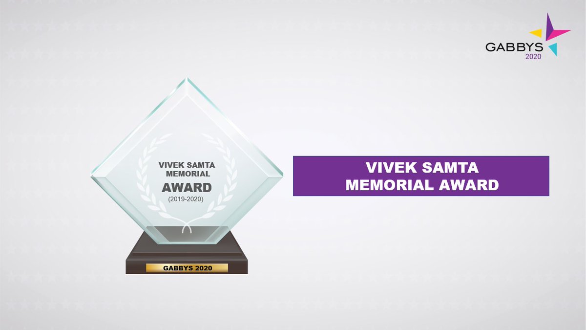BursonIndia's tweet photo. An award that always makes us emotional at the memories of a remarkable person. Congratulations Meghana Bhuma for receiving the Vivek Samta Memorial Award #Gabbys2020 https://t.co/FD3eSRn9Ky