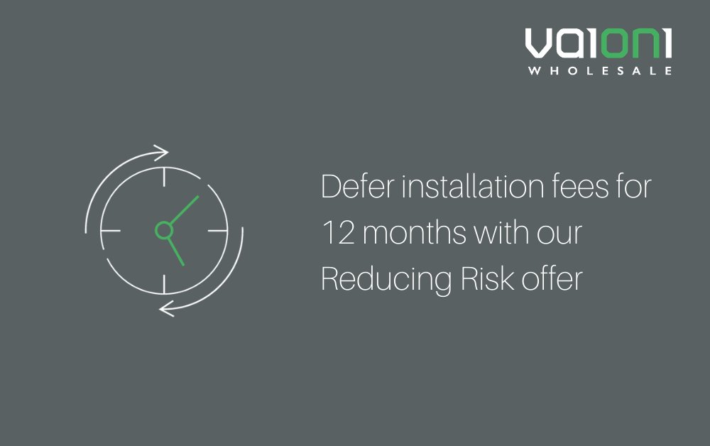 Anyone that takes up our Reducing Risk offer benefits from a deferred installation fee for 12 months. If the circuit is extended at the end of the initial 12 month term, there's no installation charge at all. bit.ly/3jFApdh