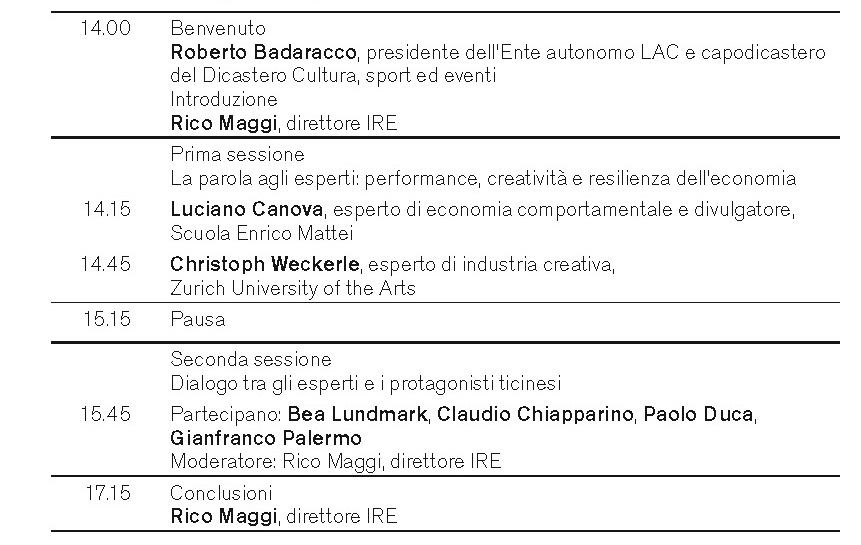 L’andamento dell’economia svizzera e globale sarà segnato dalla convivenza con la pandemia. 

confronti 2020 propone un approfondimento sulle scelte strategiche per l’economia ticinese in un contesto globale così incerto.

#confronti2020
📅26 novembre 2020 ore 14:00
🏠LAC, Lugano
