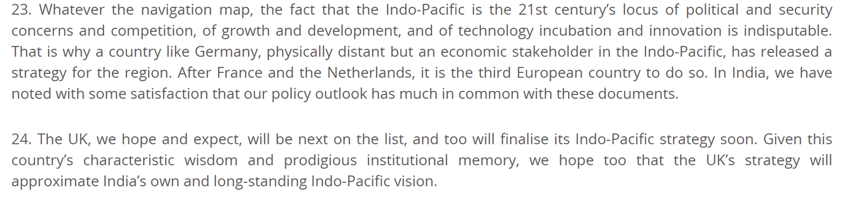 3. Europe & Indo-Pacific: With debates on Indo-Pacific gaining traction all over Europe, India didn't miss the opportunity to highlight its expectations of France, Germany, and the UK.