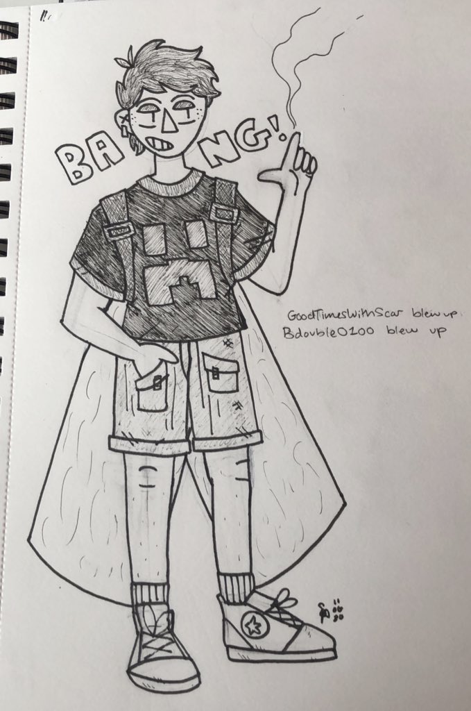 patchofmoss77's tweet photo. Just did this little sketch of @impulseSV! Enjoy guys! #hermitcraft https://t.co/f6436PIgCO