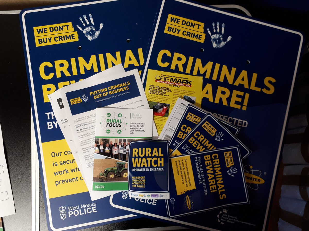 Just a reminder, if you have a Rural business/farm and would like some FREE crime prevention guidance you can contact us at ruralcrime@westmercia.pnn.police.uk #ruralcrime