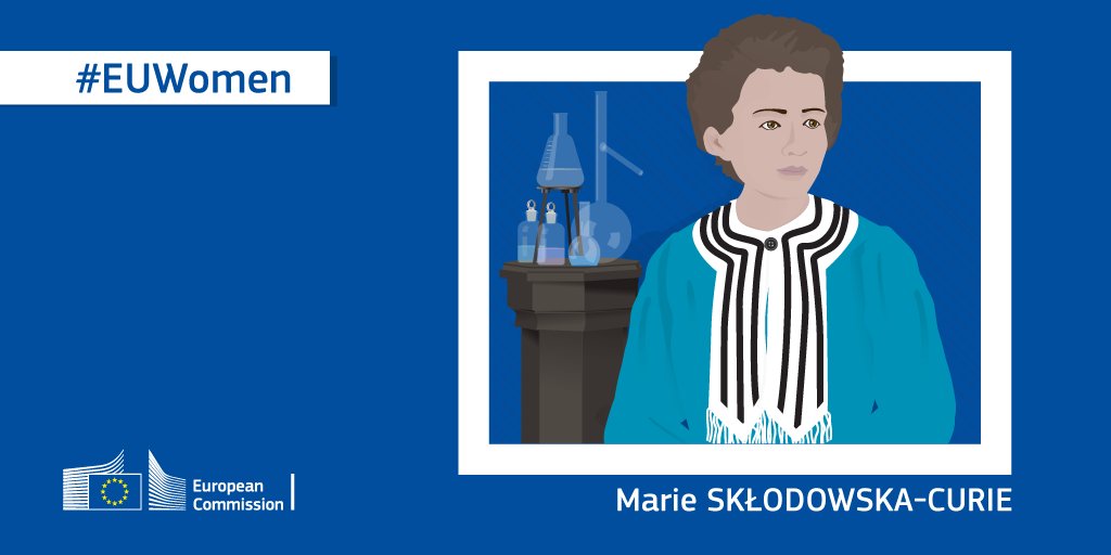 EU_Commission's tweet photo. Marie Skłodowska-Curie was born on 7 November 1867.

She was the first woman to win a Nobel Prize and the first person to win it twice. 👏

We are honoured to offer grants in her name @MSCActions, benefitting 100,000 researchers so far.

More: https://t.co/JjACcHNukM #EUWomen https://t.co/uNUUlvi0Ar