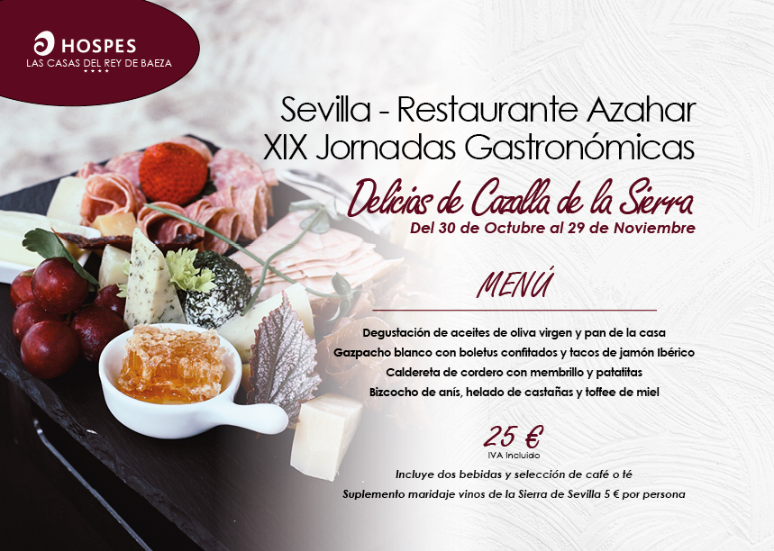 HospesHotels's tweet photo. 🔊 XIX JORNADAS GASTRONÓMICAS

Este mes de noviembre, disfruta del menú "Delicias de la Cazalla de la Sierra" en nuestro #RestauranteAzahar 🤤

#HospesHotels #HospesLasCasasdelReydeBaeza #restaurantesevilla #JornadasGastronomicas https://t.co/fcApWhrPLd