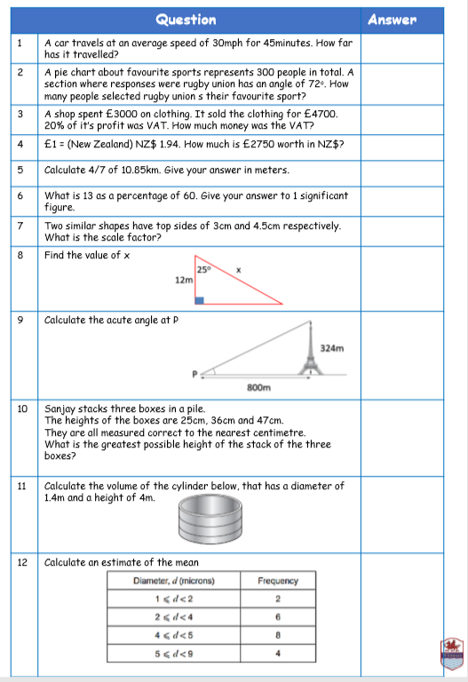 HardeeMaths's tweet photo. WJEC GCSE Mathematics Numeracy - Intermediate Tier - Key Skills booklet - Revision pack https://t.co/1xNUqZzrIL via @tesResources https://t.co/TXDnf70577