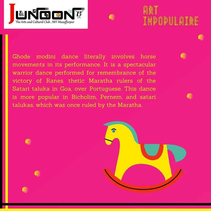junoonmit's tweet photo. Ghode Modini originates from Goa and celebrates the triumph of Ranes, the Maratha rulers of the Sattari taluka in Goa, over the Portuguese in Goa. 
 #ghodemodini #shigmo #goa #art_impopulaire #junoon_mit #mit_muzaffarpur https://t.co/MoItB4fvbD